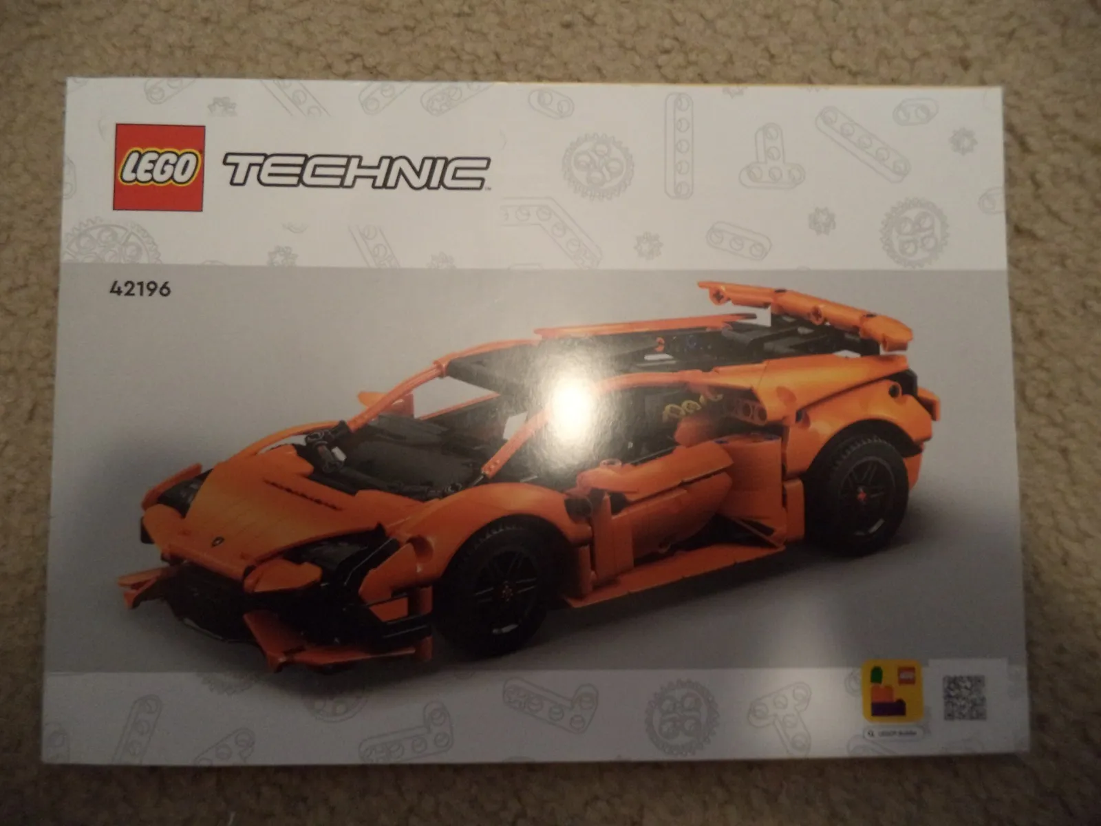 LEGO Technic Instruction Manual 42196 Lamborghini Huracán Tecnica Orange