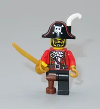 LEGO Pirate Captain Hook plume sword minifigure Collectible series 8 CMF