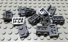 LEGO Lot of 12 Dark Bluish Gray 1x2 - 1x2 Inverted Brackets