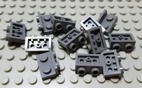 LEGO Lot of 12 Dark Bluish Gray 1x2 - 1x2 Inverted Brackets