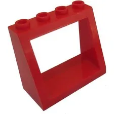 LEGO 8x Red Windscreen 2 x 4 x 3 Frame - Hollow Studs inv.628