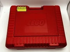 LEGO 1985 Vintage Red Plastic Storage Suitcase Carry Case 12" x 15"  Made in USA