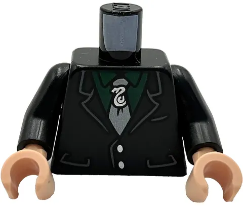 Lego New Minifig Torso Suit Jacket Dark Green Shirt Pearl Dark Gray Snake Tie