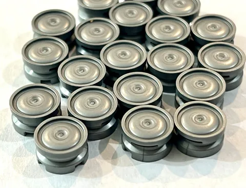 93594 LEGO Silver Wheels 20 ct- 11mm D. x 6mm Smooth Hubcap Small Spare Parts