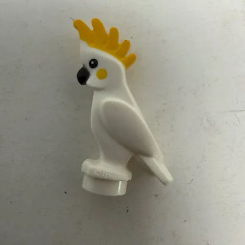 LEGO Cockatoo Bird Animal Figure White Yellow Crest 2512pb01 6447