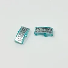 11477pb252 LEGO Slope Curved Black D. B. Gray Dots & Line Silver Background (2)