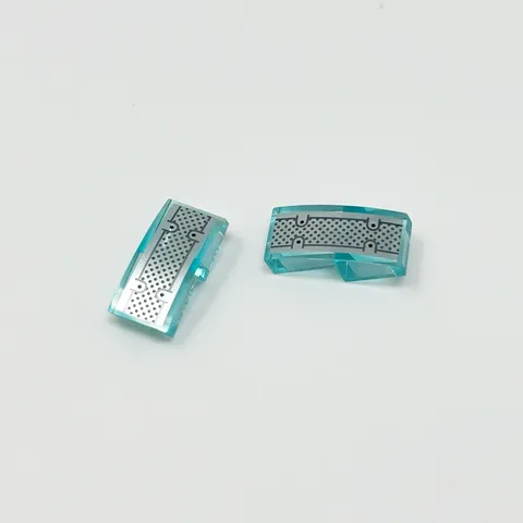 11477pb252 LEGO Slope Curved Black D. B. Gray Dots & Line Silver Background (2)