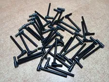 LEGO BULK LOT OF 36 BLACK BAR 5L WITH HANDLE FRICTION RAM #87618