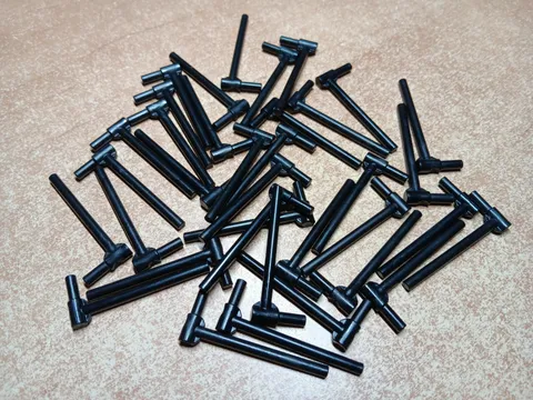 LEGO BULK LOT OF 36 BLACK BAR 5L WITH HANDLE FRICTION RAM #87618