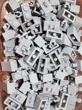 Lego 30237b Light Bluish Gray Qty 65 NEW Brick, Modified 1 x 2 with Open O Clip 