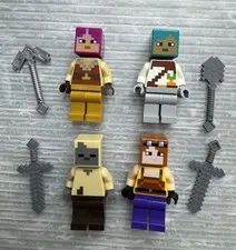 LEGO Minecraft MINIFIGURE LOT/4 Husk Huntress Blacksmith Tamer