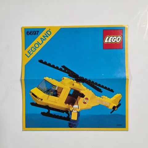 LEGO Instruction Manual 6697 Legoland Rescue Helicopter Vintage 1985 Yellow