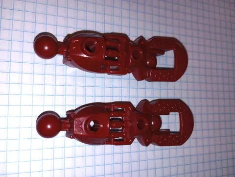 2 Lego part 53548 Bionicle Leg Lower Section Toa Inika in Dark Red $0 Shipping