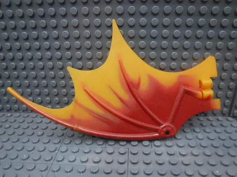 1x Lego Animal Dragon Wing 19x11 Dark Red Orange 7017 57004pb02 51342pb02