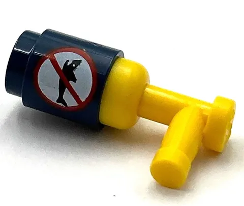 Lego New Dark Blue Bricks Round 1 x 1 SHARK REPELLENT No Sharks Sign Spray