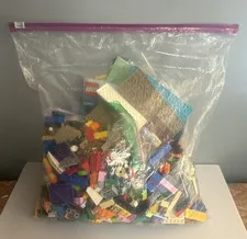 LEGO Bulk Lot Multicolor Assorted Loose Bricks Pieces Parts Plastic in Bag 4lb