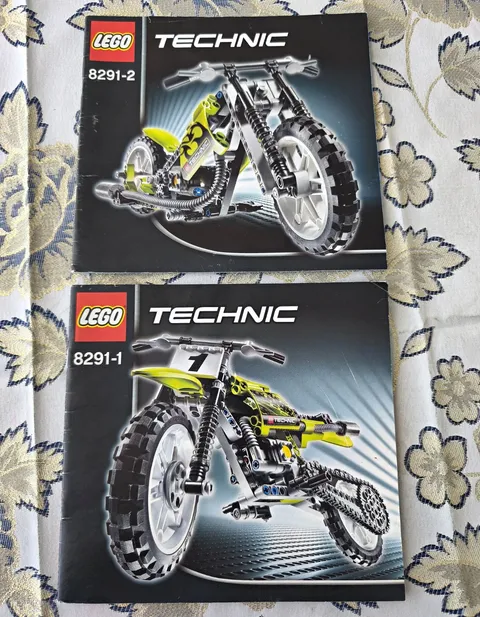 LEGO Technic Building Instructions 8291 Dirt Bike Booklets 1 & 2 DE/EN/FR/NL