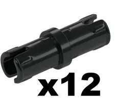 Lego Part 61332 Black TECHNIC PINS Short Friction Ridges Without Slot Qty 12 BK1