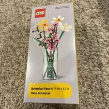 LEGO Botanical Vase NEW 6.7 Inches Brick Art Line Pattern Clear Plastic