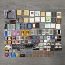 Mixed Lot Of LEGO Building Parts Windows Doors Walls Fences Ladders Home Castle