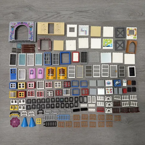 Mixed Lot Of LEGO Building Parts Windows Doors Walls Fences Ladders Home Castle