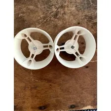 Genuine LEGO Part 32077 White 70x28mm Futuristic Wheel Rim Lot of 2 New Rare