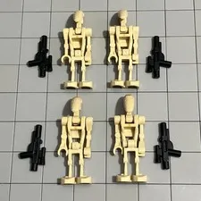 New Lego Star Wars Battle Droid Minifigure Lot of Four Commander Blaster D4 69