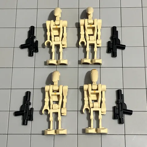 New Lego Star Wars Battle Droid Minifigure Lot of Four Commander Blaster D4 69