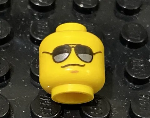 LEGO Male  Minifig Head with Aviator Style Sunglasses