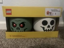 LEGO Halloween Edition Small Storage Head - White And Green Skeleton Face