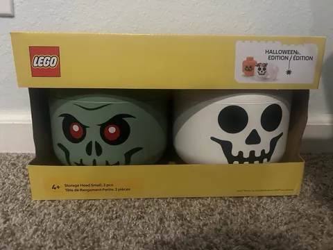 LEGO Halloween Edition Small Storage Head - White And Green Skeleton Face