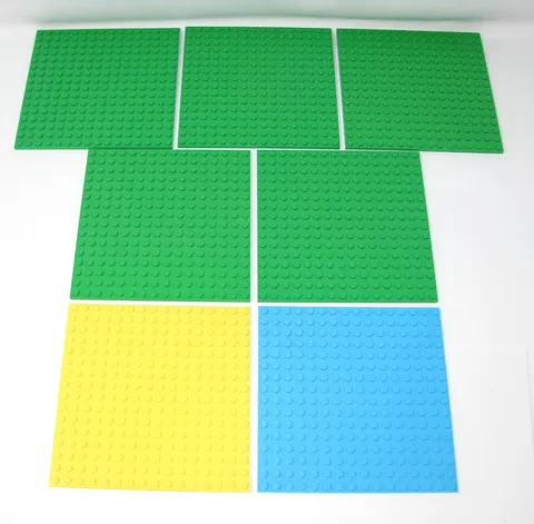 Lego 16x16 Plates 91405 lot of 9 Bright Yellow Bright Green Azure