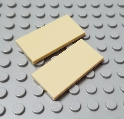 LEGO New Lot of 2 Tan 2x4 Smooth Tile Pieces