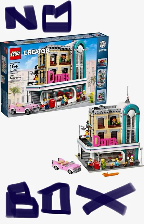 LEGO Creator Expert Downtown Diner 10260-FACTORY SEALED LEGO BAGS-no box+ BONUS