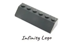 4 LEGO Dark Bluish Grey Roof Large Slope Brick 2 x 6 (45°) (23949) - 4 Pieces