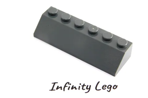4 LEGO Dark Bluish Grey Roof Large Slope Brick 2 x 6 (45°) (23949) - 4 Pieces