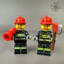 LEGO Minifigure Lot of 2 City Firefighter cty0965 Fire ATV Quad