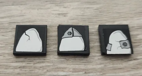 Lego 3068pb0453 3068pb0452 3068pb0451 Black 2x2 Tile Tooth Pattern Lot Of 3
