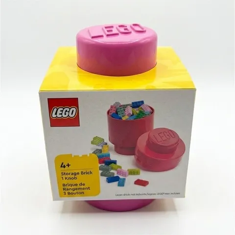LEGO Pink Storage Brick 1 Knob Stackable 1.1L 13.4cm x 10cm MPN 4023