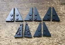 LEGO Black Wedge, Plate 4 x 2 Left And Right, Pointed. QTY 10. Parts 65426 65429