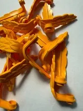 LEGO- NEW-#7741-BRIGHT LIGHT ORANGE-PLATE ROUND 1 X 1/DROOPING LEAVES-5 PIECES