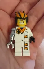 HTF Lego Agents Dr. Inferno Minifigure 8970 No Cracks Metallic Silver Claw Rare