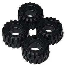 Lot Of 4 Lego Tire 87697 21mm D.x12mm Offset Tread Small Wide Band Around Center