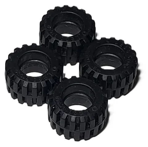 Lot Of 4 Lego Tire 87697 21mm D.x12mm Offset Tread Small Wide Band Around Center
