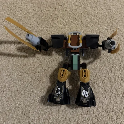 LEGO Buildable Mech Robot Figure Black Gold Gray White Plastic