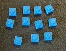 LEGO Parts 3024 Lot 11 Dark Azure Pieces Flat Plate 1 x 1 1x1
