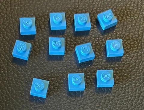 LEGO Parts 3024 Lot 11 Dark Azure Pieces Flat Plate 1 x 1 1x1