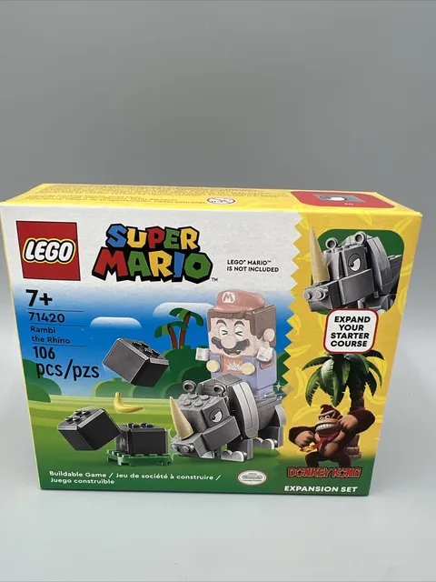 Lego Super Mario Rambi The Rhino, Donkey Kong Expansion Set. 106pcs. 71420
