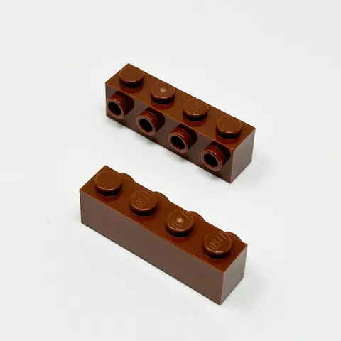 30414 LEGO Parts Brick Modified 1x4 w/ 4 Stud On 1 Side REDDISH BROWN (2)