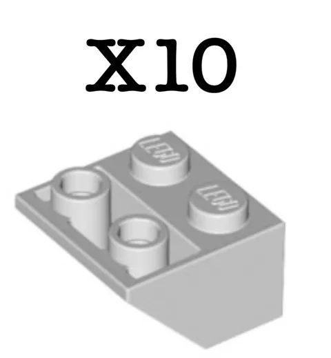 Lego Inverted Slope 45-2x2 - #3660 Medium Stone Gray - 10 Pieces